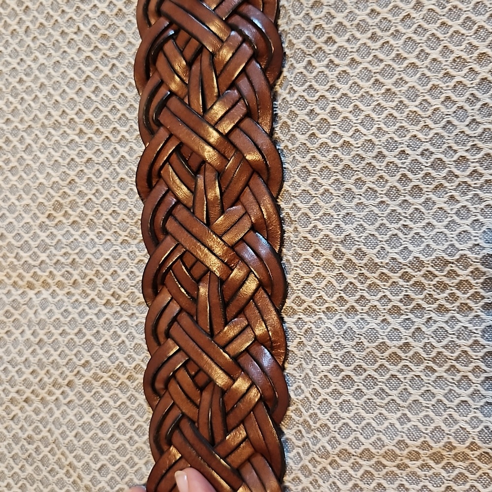 Wide RALPH LAUREN woven leather belt excellent preloved condition fit size 18-22 - Picture 13 of 16